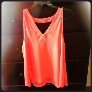 Neon orange, flowy summer top, never worn